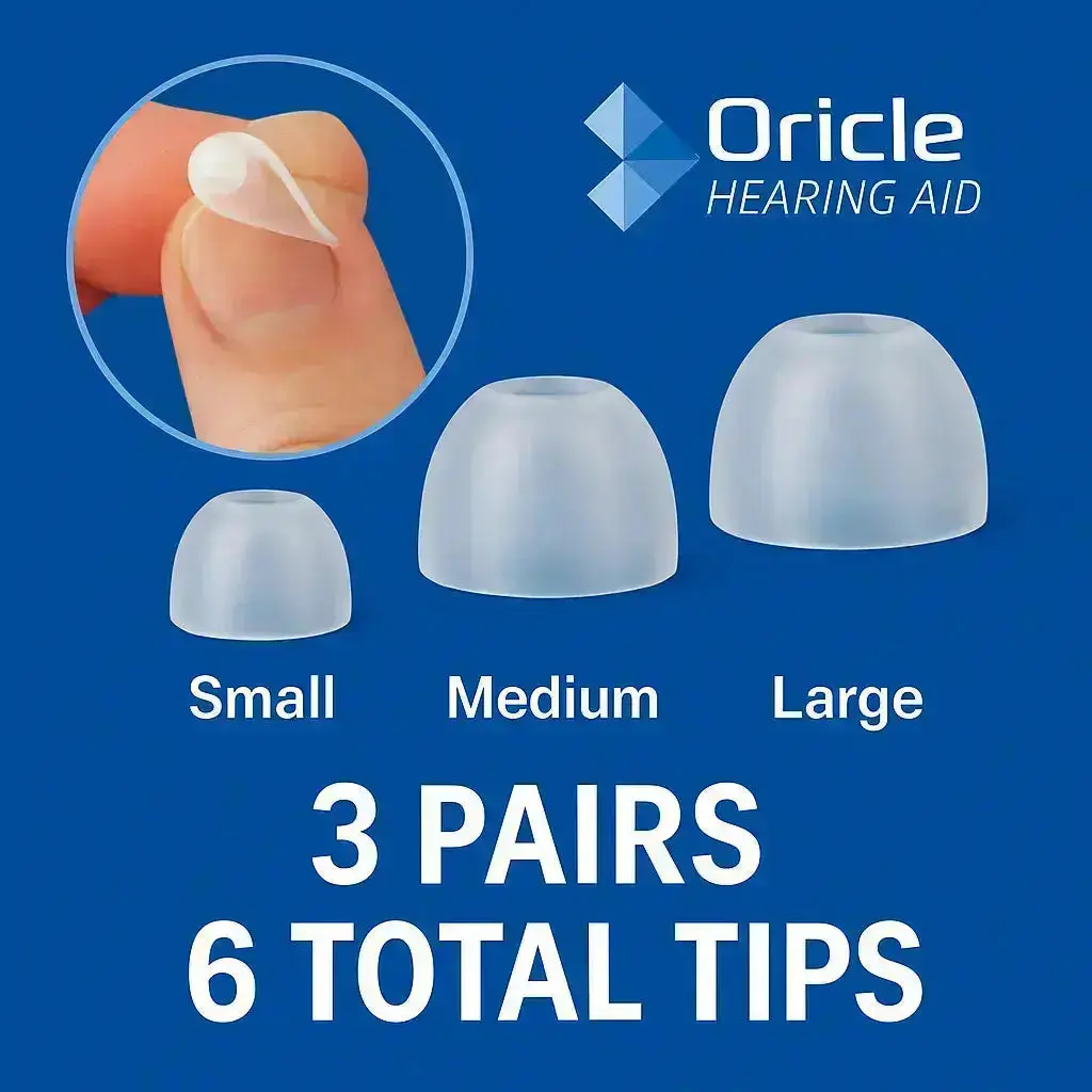 Oricle Hearing Aid - Extra Tips - 6 Pack - Monthly + $2.75 Shipping - Image 2